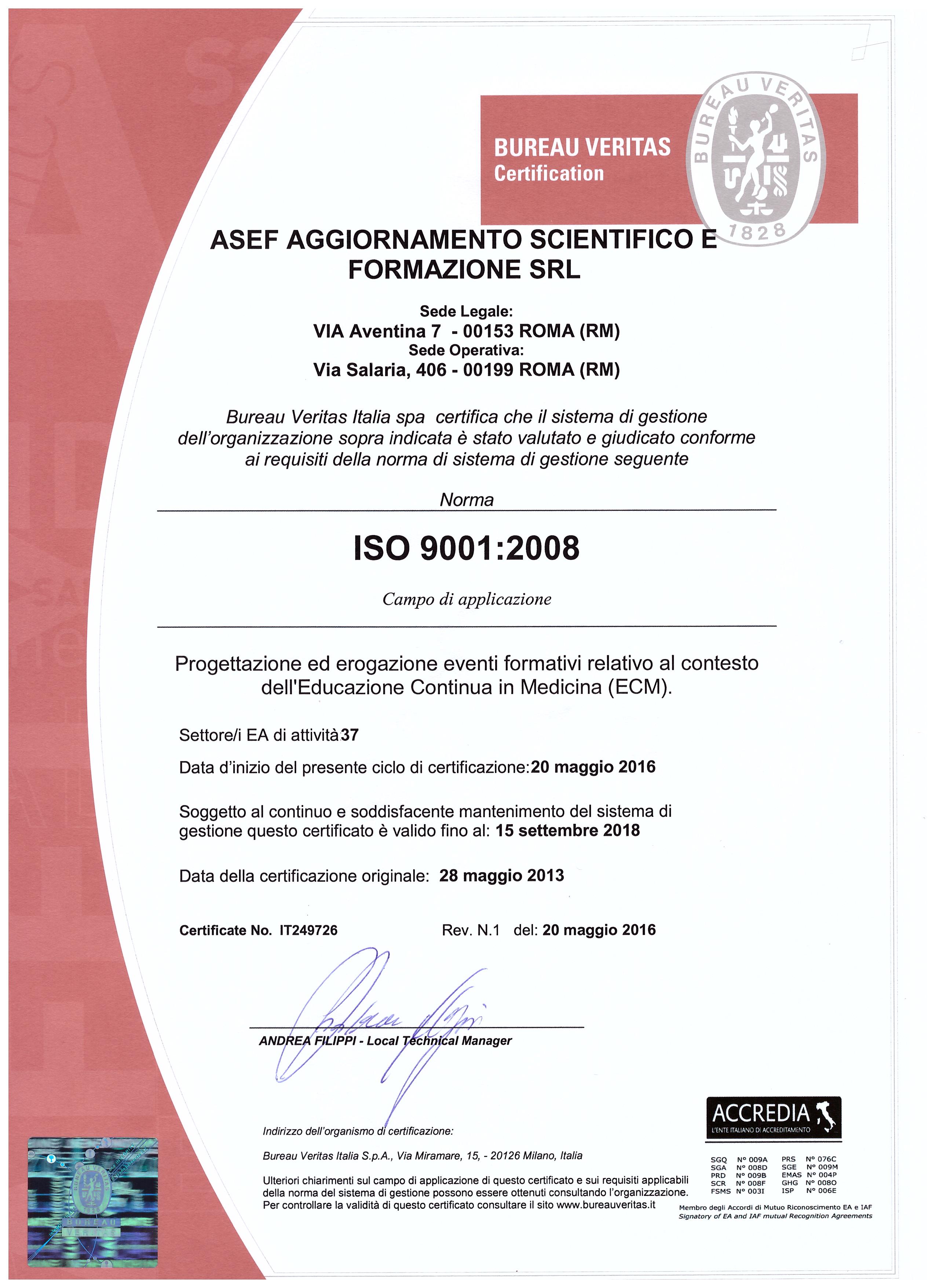 Certificato ISO